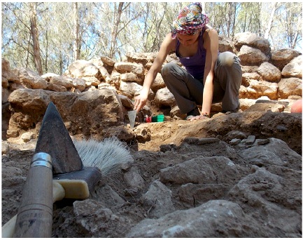 Treball d’excavació a la Timba de Santa Bàrbara