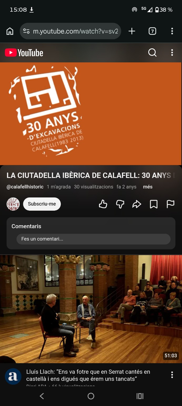 Cartell del documental: 30 anys d’excavacions a la Ciutadella Ibèrica de Calafell, 1983–2013